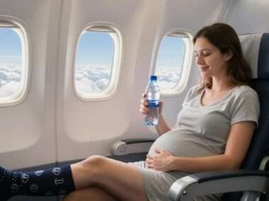 pregnant woman aisle seat airplane flight 2ec39152 1